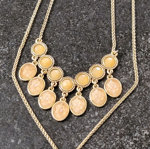 Lucky Brand Vintage Yellow Two Strand Necklace - Lariat and Statement - Picture 5 of 16
